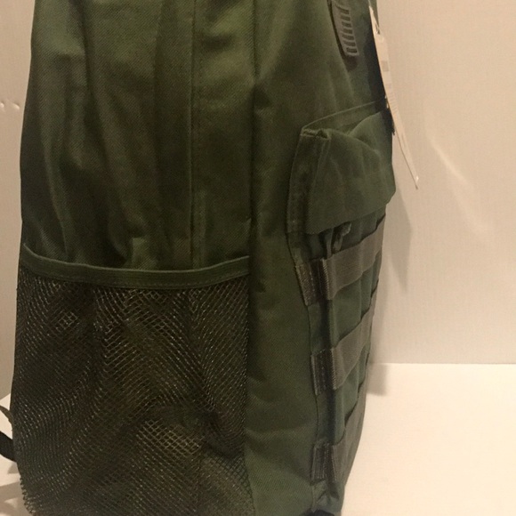 Olive dark green Basic school backpack - Picture 2 of 4